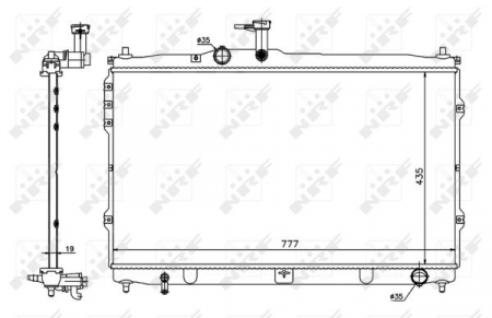 Radiator apa - Radiator apa racire motor HYUNDAI H-1 CARGO, H-1 TRAVEL 2.5D dupa 2008