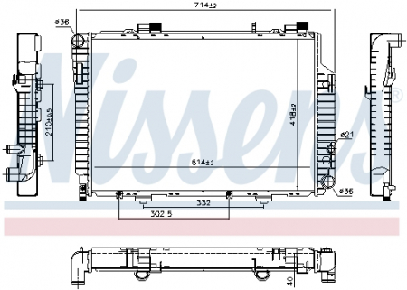 Radiator apa - Radiator apa racire motor Mercedes Clasa C T-MODEL (S202), C (W202) 2.2D intre 1997-2001