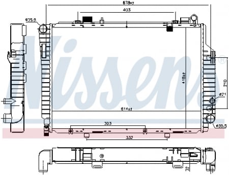 Radiator apa - Radiator apa racire motor Mercedes Clasa C T-MODEL (S202), C (W202) 2.5D intre 1995-2001