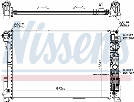 Radiator apa - Radiator apa racire motor Mercedes Clasa C (W204), E (A207), E (C207), E T-MODEL (S212), E (W212), GLK (X204) 3.0/3.5 intre 2008-2016