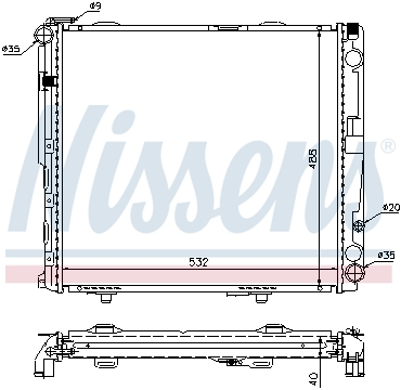 Radiator apa - Radiator apa racire motor MERCEDES E T-MODEL (S124), E (W124) 2.5D/3.0D intre 1993-1996