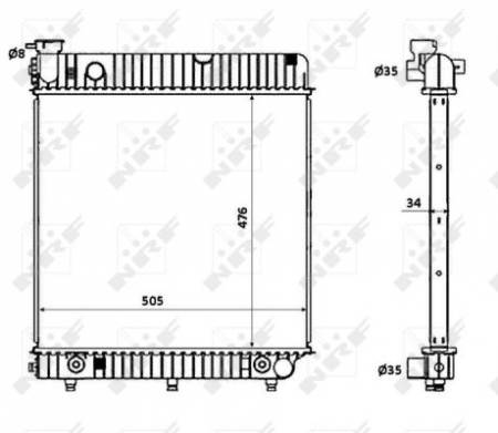 Radiator apa - Radiator apa racire motor MERCEDES T1 (601), T1 (601, 611), T1 (602) 2.3-3.0D intre 1977-1996
