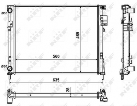 Radiator apa - Radiator apa racire motor NISSAN PRIMASTAR; OPEL VIVARO A; RENAULT TRAFIC II 1.9D/2.0/2.0D dupa 2001