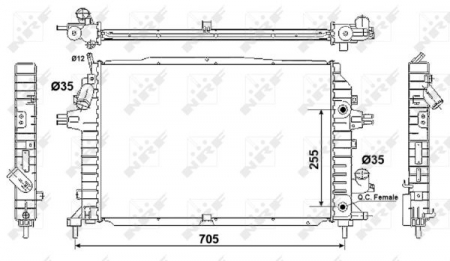 Radiator apa - Radiator apa racire motor OPEL ZAFIRA / ZAFIRA FAMILY B, ZAFIRA B 1.7D/1.9D/2.0 intre 2005-2015