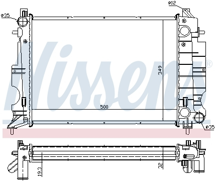 Radiator apa - Radiator apa racire motor SAAB 900 II, 9-3 2.0/2.2D/2.3 intre 1993-2003