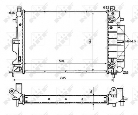Radiator apa - Radiator apa racire motor SAAB 900 II, 9-3 2.0/2.5 intre 1993-2003