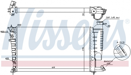 Radiator apa - Radiator apa racire motor (transmisie automata) CITROEN XSARA; PEUGEOT 306 1.6/1.8/2.0 intre 1993-2002