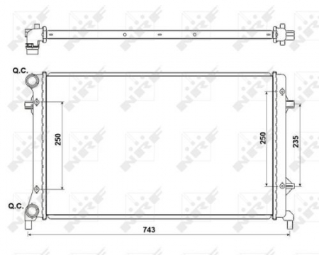 Radiator apa - Radiator apa racire motor (transmisie automata/manuala) AUDI A3; SEAT ALTEA, ALTEA XL, LEON, TOLEDO III; SKODA OCTAVIA I, OCTAVIA II; VW CADDY III, CADDY IV, EOS, GOLF PLUS 1.4-2.0D dupa 2000