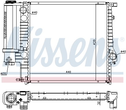 Radiator apa - Radiator apa racire motor (transmisie automata/manuala) BMW Seria 3 (E30), 3 (E36), Z3 (E36) 1.6-2.8 intre 1987-2003