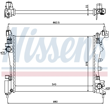 Radiator apa - Radiator apa racire motor (transmisie automata/manuala) FIAT FIORINO, GRANDE PUNTO, PUNTO, PUNTO EVO 1.2-1.4LPG dupa 2005
