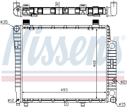 Radiator apa - Radiator apa racire motor (transmisie automata) Mercedes Clasa C T-MODEL (S202), C (W202), E (W210) 2.0D/2.2D intre 1993-2002