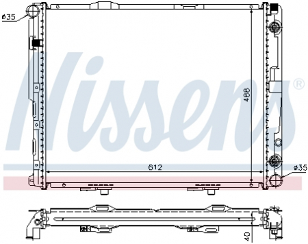 Radiator apa - Radiator apa racire motor (transmisie automata) MERCEDES E T-MODEL (S124), E (W124), KOMBI T-MODEL (S124), SEDAN (W124) 3.0D intre 1986-1996