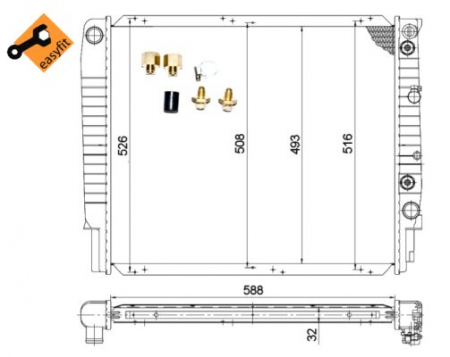 Radiator apa - Radiator apa racire motor (transmisie automata) VOLVO 940, 940 II, 960, 960 II, S90, V90 2.3/2.5/2.9 intre 1990-1998