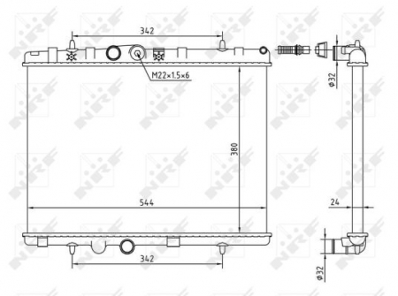 Radiator apa - Radiator apa racire motor (transmisie manuala) CITROEN C2, C2 ENTERPRISE, C3 AIRCROSS II, C3 I, C3 II, C3 III, C3 PICASSO, C4 CACTUS, C-ELYSEE, DS3; PEUGEOT 1007, 2008 I, 207, 207 CC, 207 SW 1.0-2.0 d
