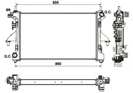 Radiator apa - Radiator apa racire motor (transmisie manuala) CITROEN JUMPER; FIAT DUCATO; PEUGEOT BOXER 2.2D/2.3D/3.0D dupa 2006