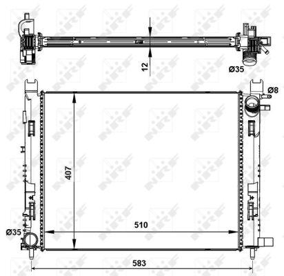 Radiator apa - Radiator apa racire motor (transmisie manuala) DACIA DOKKER, DOKKER EXPRESS, DUSTER, LODGY, LOGAN II, LOGAN MCV II, SANDERO II; RENAULT CAPTUR I, CLIO IV, LOGAN I, LOGAN/STEPWAY II 0.9-1.6LPG dupa 200
