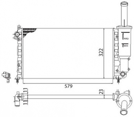 Radiator apa - Radiator apa racire motor (transmisie manuala) FIAT PUNTO 1.2 intre 1999-2010