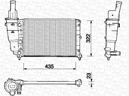 Radiator apa - Radiator apa racire motor (transmisie manuala) FIAT PUNTO; LANCIA Y 1.1/1.2 intre 1993-2003