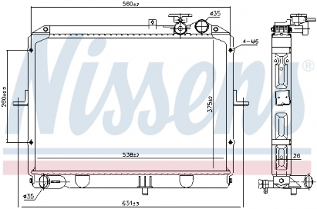 Radiator apa - Radiator apa racire motor (transmisie manuala) KIA PREGIO 2.7D dupa 1997