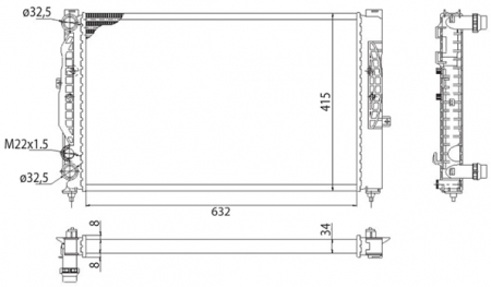 Radiator apa - Radiator apa racire motor (transmisie manuala) SKODA SUPERB I; VW PASSAT 1.8-4.0 intre 1993-2008