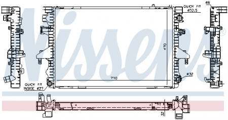 Radiator apa - Radiator apa racire motor (transmisie manuala) VW MULTIVAN V, TRANSPORTER V 2.5D intre 2003-2009