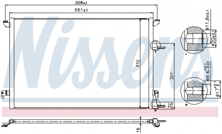 Radiator clima AC - Radiator clima AC cu uscator CADILLAC BLS; SAAB 9-3, 9-3X 1.9D-2.2D dupa 2002