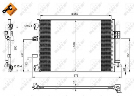 Radiator clima AC - Radiator clima AC cu uscator FORD C-MAX II, FOCUS III, GRAND C-MAX 1.0/1.6D dupa 2010