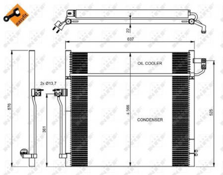 Radiator clima AC - Radiator clima AC cu uscator MERCEDES GL (X166), GLE (C292), GLE (W166), GLS (X166), M (W166) 2.2D-5.5 intre 2011-2019