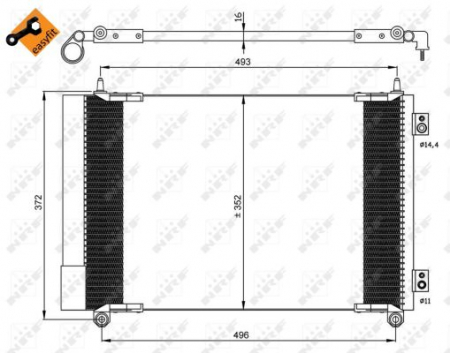 Radiator clima AC - Radiator clima AC cu uscator PEUGEOT 206, 206 CC, 206 SW 1.6D dupa 2004