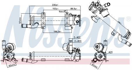 Radiator EGR potrivit ABARTH 124 SPIDER; AUDI A3, TT; SEAT ALTEA, ALTEA XL, LEON, TOLEDO III; SKODA OCTAVIA II, SUPERB II, YETI; VW EOS, GOLF IV, GOLF PLUS V, GOLF V 1.4/1.9D/2.0D 10.97- [2]