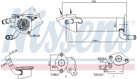 Radiator EGR potrivit CITROEN JUMPER; FIAT DUCATO; FORD TRANSIT, TRANSIT TOURNEO; PEUGEOT BOXER 2.2D 04.06- [2]