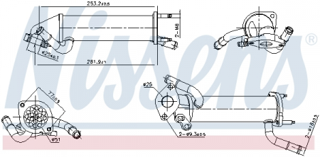 Radiator EGR - Radiator EGR potrivit FORD TRANSIT 2.4D 04.06-08.14