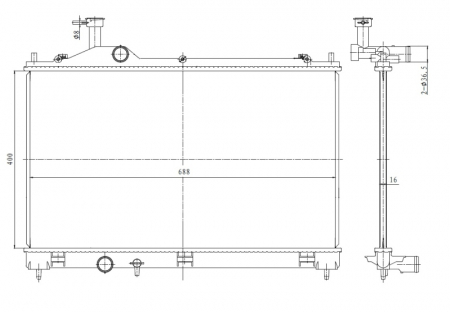 Radiator apa - Radiator motor (Automat/Manual) potrivit MITSUBISHI OUTLANDER III 2.0-3.0