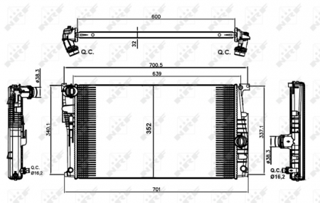 Radiator apa - Radiator motor (Automat) potrivit BMW Seria 1 (F20), 1 (F21), 2 (F22, F87), 2 (F23), 3 (F30, F80), 3 (F31), 3 GRAN TURISMO (F34), 4 (F32, F82), 4 (F33, F83), 4 GRAN COUPE (F36) 1.5-3.0H
