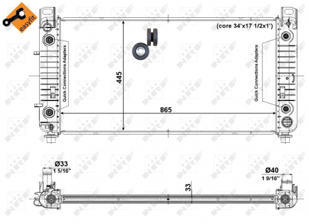 Radiator apa - Radiator motor (cu elemente montaj) potrivit CADILLAC ESCALADE; CHEVROLET AVALANCHE, AVALANCHE 1500, SILVERADO 2500, TAHOE; HUMMER HUMMER H2 SUT 5.3-6.0