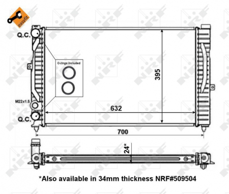 Radiator apa - Radiator motor (Manual, cu elemente montaj) potrivit AUDI A4 B5, A6 C5; SKODA SUPERB I; VW PASSAT B5, PASSAT B5.5 1.6-2.3 -03.08