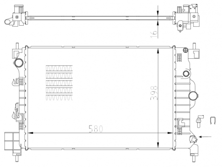 Radiator apa - Radiator motor (Manual) potrivit CHEVROLET AVEO, TRAX; OPEL MOKKA / MOKKA X 1.6/1.8