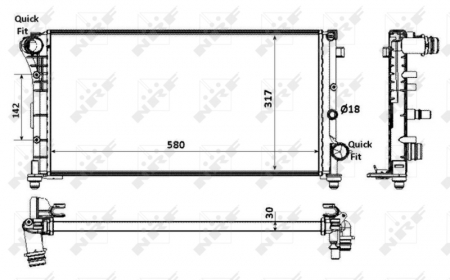 Radiator apa - Radiator motor (Manual) potrivit FIAT PANDA 1.1-1.4CNG