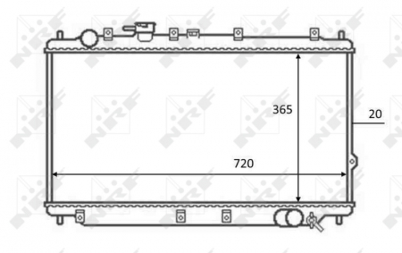 Radiator apa - Radiator motor (Manual) potrivit KIA CARENS I, CARENS II, SEPHIA, SHUMA, SHUMA I, SHUMA II 1.5/1.6/1.8