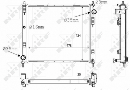 Radiator apa - Radiator motor (Manual) potrivit NISSAN CUBE, JUKE 1.5D