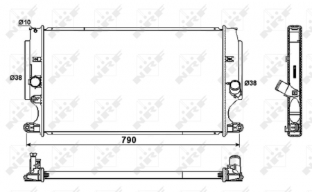 Radiator apa - Radiator motor (Manual) potrivit TOYOTA AURIS, AVENSIS, COROLLA, VERSO 1.6D/2.0D/2.2D