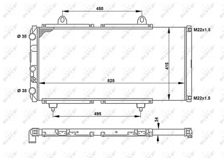Radiator apa - Radiator motor potrivit ALFA ROMEO AR 6; CITROEN C25; FIAT DUCATO, TALENTO; PEUGEOT J5 1.9D/2.4D/2.5D