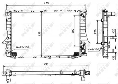 Radiator apa - Radiator motor potrivit AUDI 100 C4 2.8