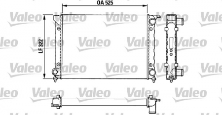 Radiator apa - Radiator motor potrivit AUDI 80 B1; SEAT TOLEDO I; VW CADDY I, GOLF I, GOLF II, GOLF III, JETTA I, JETTA II, PASSAT B1, PASSAT B2, PASSAT B3/B4, SANTANA, SCIROCCO 1.3-1.9D