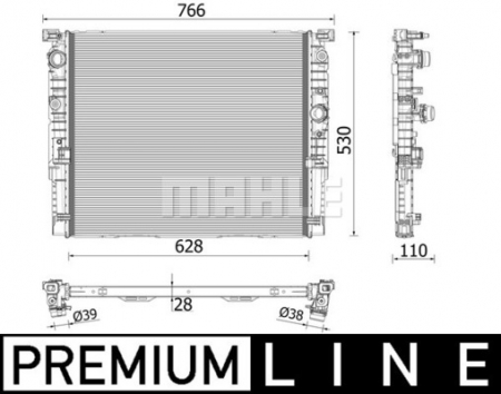Radiator apa - Radiator motor potrivit BMW Seria 5 (G30, F90), 5 (G31), 6 GRAN TURISMO (G32), 7 (G11, G12), 8 (G14, F91), 8 (G15, F92), 8 GRAN COUPE (G16, F93) 2.0-6.6