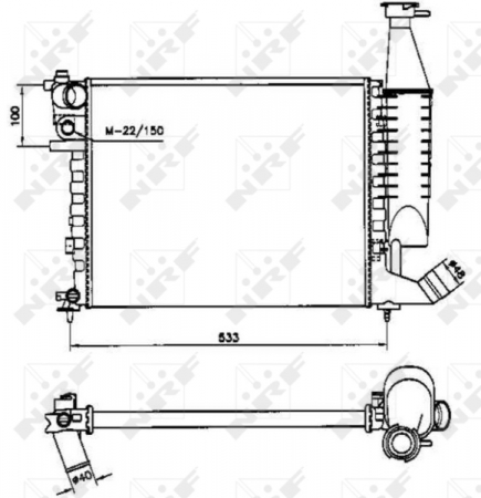 Radiator apa - Radiator motor potrivit CITROEN BERLINGO, BERLINGO/MINIVAN; PEUGEOT PARTNER, PARTNER/MINIVAN 1.1/1.6D