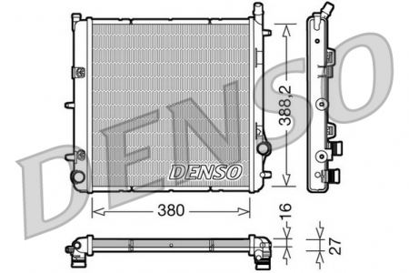 Radiator apa - Radiator motor potrivit CITROEN C3 II, C3 PLURIEL; PEUGEOT 1007, 207 1.1-1.6D