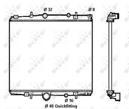 Radiator apa - Radiator motor potrivit CITROEN C8; FIAT ULYSSE; LANCIA PHEDRA; PEUGEOT 807 2.0/3.0