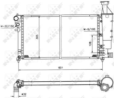 Radiator apa - Radiator motor potrivit CITROEN SAXO; PEUGEOT 106 I, PARTNER, PARTNER/MINIVAN 1.1-1.6D