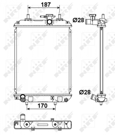 Racire - Radiator motor potrivit DAIHATSU SIRION; SUBARU JUSTY IV 1.0/1.3/1.5